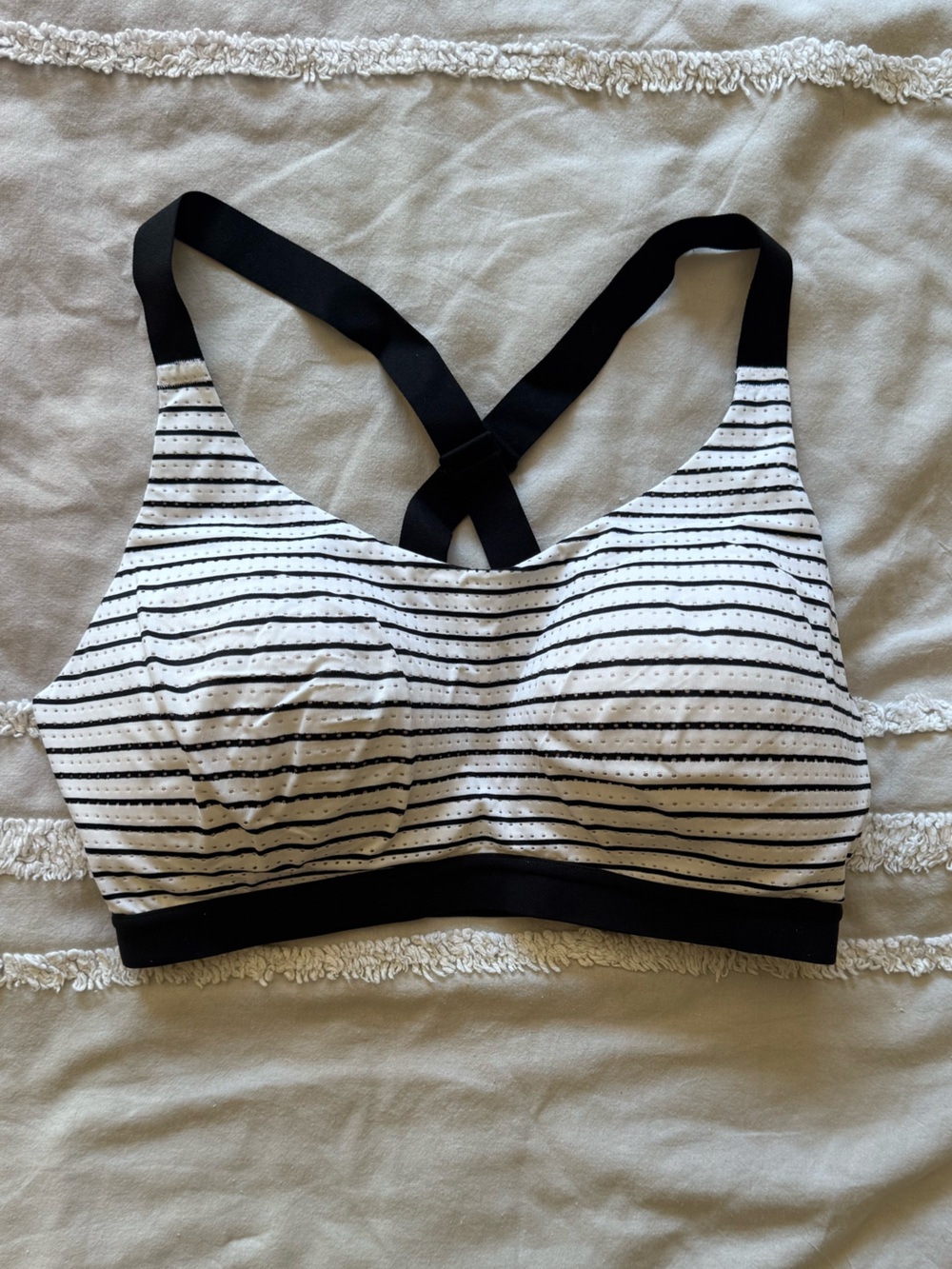 Victoria's Secret Black & White Striped Sports Bralette